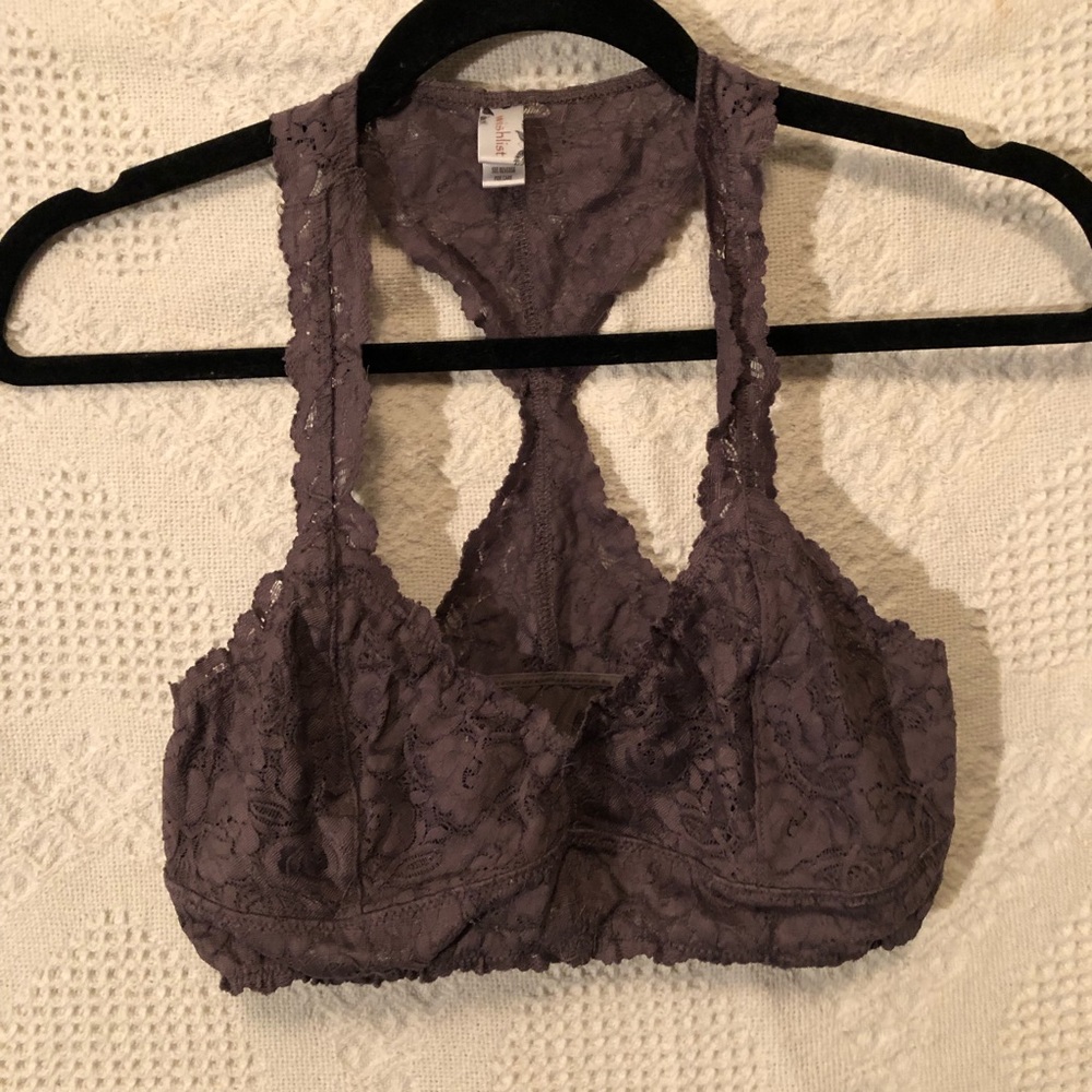 Dark mauve lace bralette size L